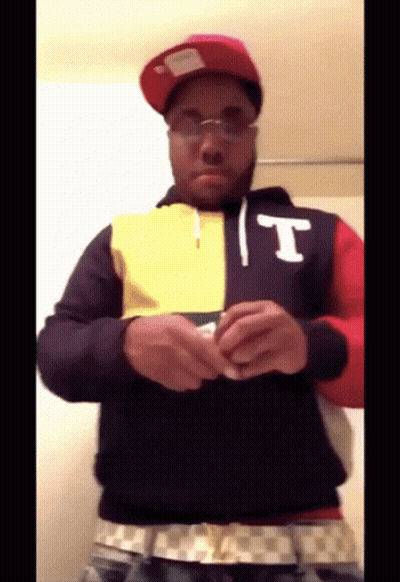 Man In Hoodie With Letter I GIF