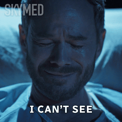 Man In Hospital Bed Can't See GIF