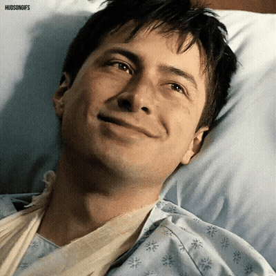 Man In Hospital Bed Smiling Hudsongifs GIF