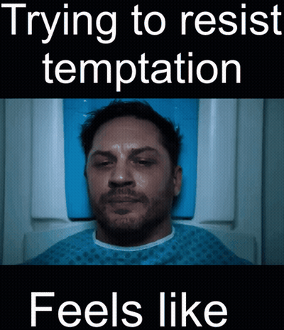 Man In Hospital Bed Trying To Resist Temptation GIF