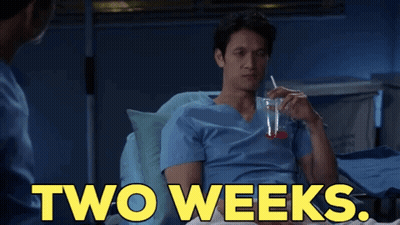 Man In Hospital Bed Two Weeks GIF