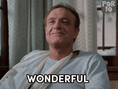 Man In Hospital Bed With Bandage Says Wonderful GIF