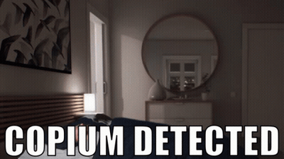Man In Hospital Bed With Oxygen Mask And Copium Cylinder GIF