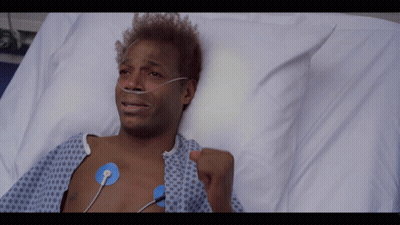 Man In Hospital Bed With Oxygen Mask On Neck GIF