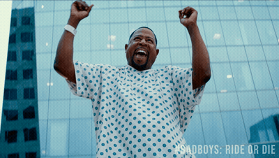 Man In Hospital Gown Arms Raised Ride Or Die GIF
