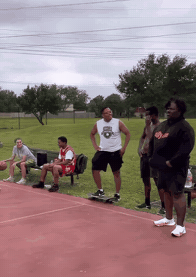 Man In Houston Shirt On Basketball Court GIF