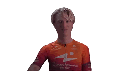 Man In Human Powered Health Jersey Salutes Sticker