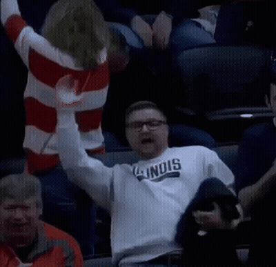 Man In Illinois Sweatshirt Dancing GIF