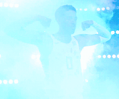 Man In Indiana Pacers Jersey Flexing GIF