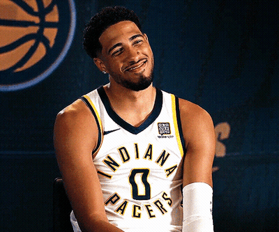 Man In Indiana Pacers Jersey Smiling GIF