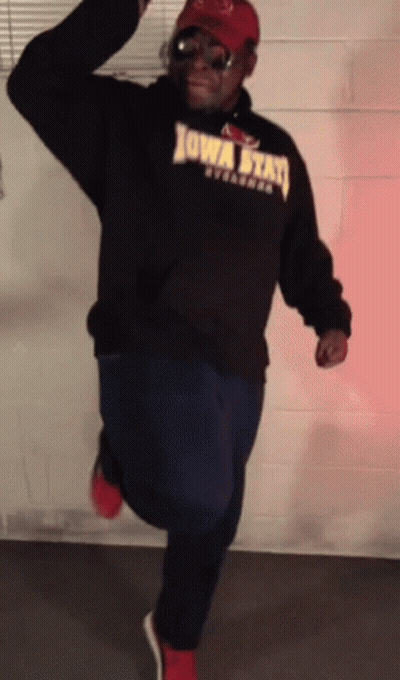 Man In Iowa State Sweatshirt Dancing GIF