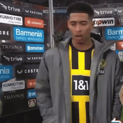 Man In Jacket And Yellow Black Shirt Number 11 GIF