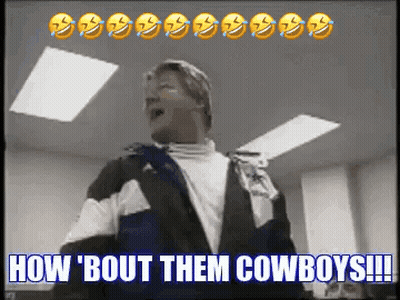Man In Jacket Saying How Bout Them Cowboys GIF