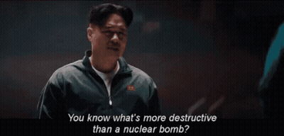 Man In Jacket Saying Nuclear Bomb Quote GIF