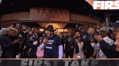 Man In Jacket With Letter M GIF
