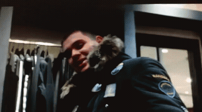 Man In Jacket With Salomon Patch GIF
