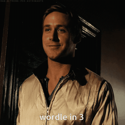 Man In Jacket With Wordle In 3 GIF