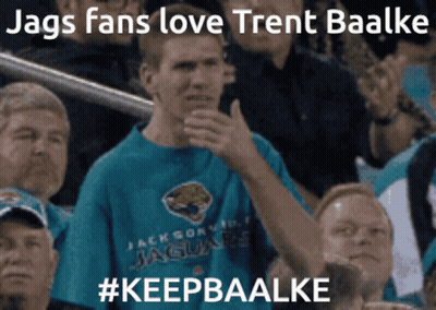 Man In Jacksonville Jaguars Shirt In Crowd GIF
