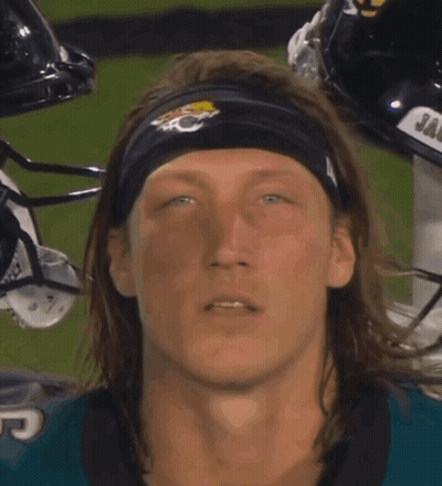 Man In Jaguars Headband Covering Mouth GIF