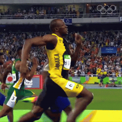 Man In Jamaica Jersey Running On Track GIF