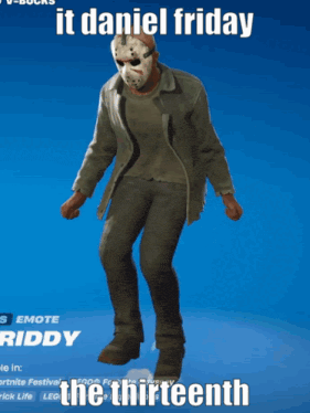 Man In Jason Voorhees Costume Dancing With It Daniel Friday The Thirteenth GIF