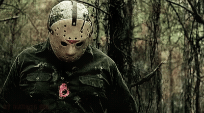 Man In Jason Voorhees Mask GIF