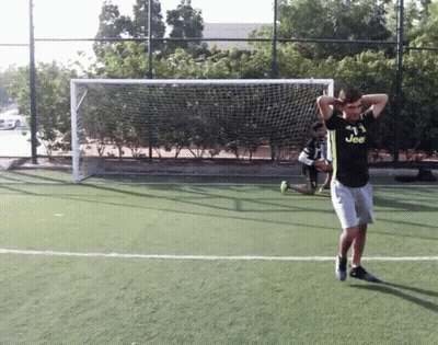 Man In Jeep Shirt On Soccer Field GIF