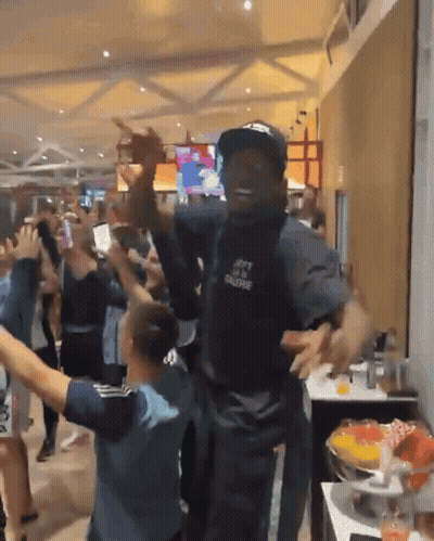 Man In Jeff The Gauntlet Shirt Dancing In Crowd GIF