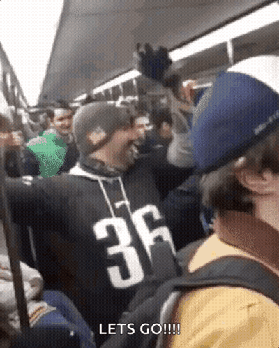 Man In Jersey Number 36 On Train GIF