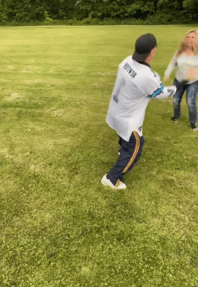 Man In Jersey Number 9 Standing In Field GIF