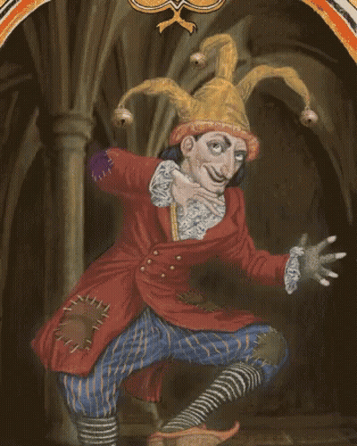 Man In Jester Costume With Bells On Hat GIF