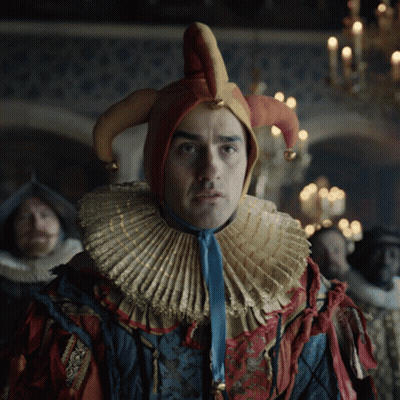 Man In Jester Hat And Collar GIF
