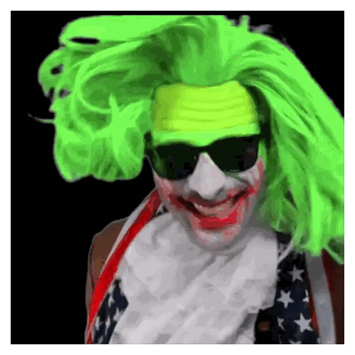 Man In Joker Costume With Neon Green Hair Sticker