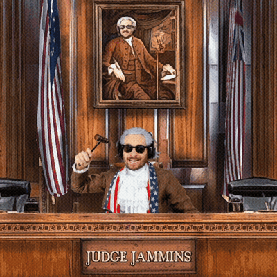 Man In Judge Chair Named Judge Jamming GIF