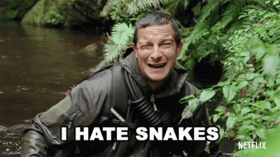 Man In Jungle Saying I Hate Snakes GIF
