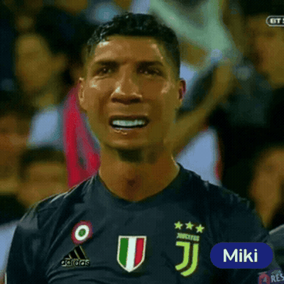 Man In Juventus Jersey Crying In Front Of Crowd GIF