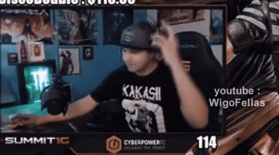 Man In Kakashi Shirt Sitting At Computer GIF