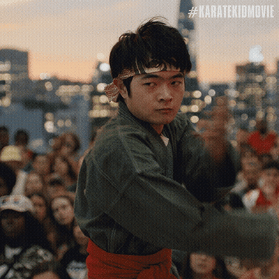 Man In Karate Uniform Before Crowd #Karatekidmovie GIF
