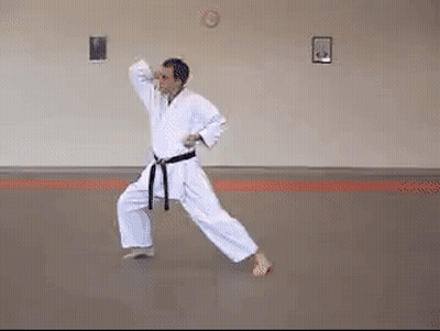 Man In Karate Uniform With Black Belt GIF