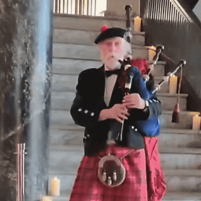 Man In Kilt Playing Bagpipe GIF