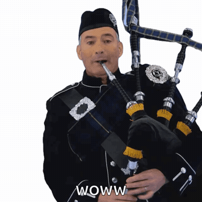 Man In Kilt Playing Bagpipes Woww GIF