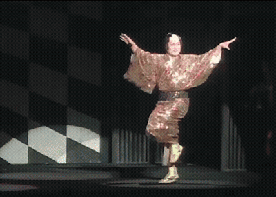Man In Kimono Dancing With Man In Green Kimono GIF