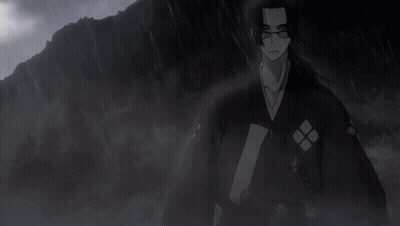 Man In Kimono In Foggy Mountain GIF