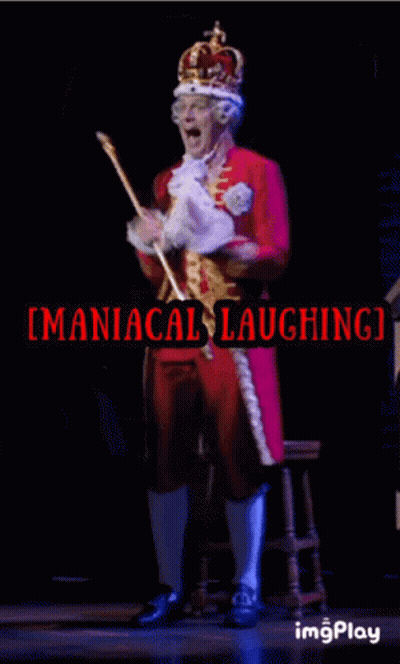 Man In King Costume Holding Cane Laughing GIF