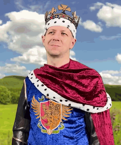 Man In King Costume With Crown GIF