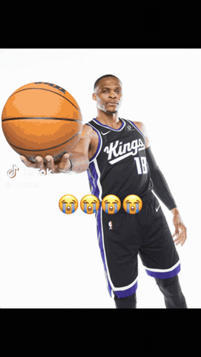 Man In Kings Jersey Holding Basketball GIF