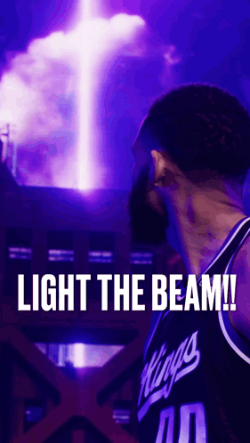 Man In Kings Jersey With Purple Lightning Storm GIF
