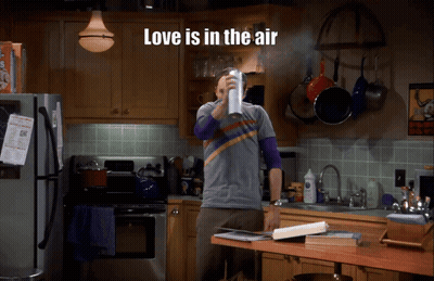 Man In Kitchen Love Is In The Air GIF