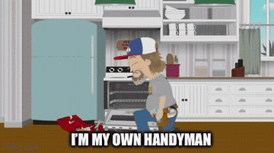 Man In Kitchen Saying I'm My Own Handyman GIF