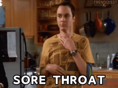 Man In Kitchen Saying Sore Throat GIF